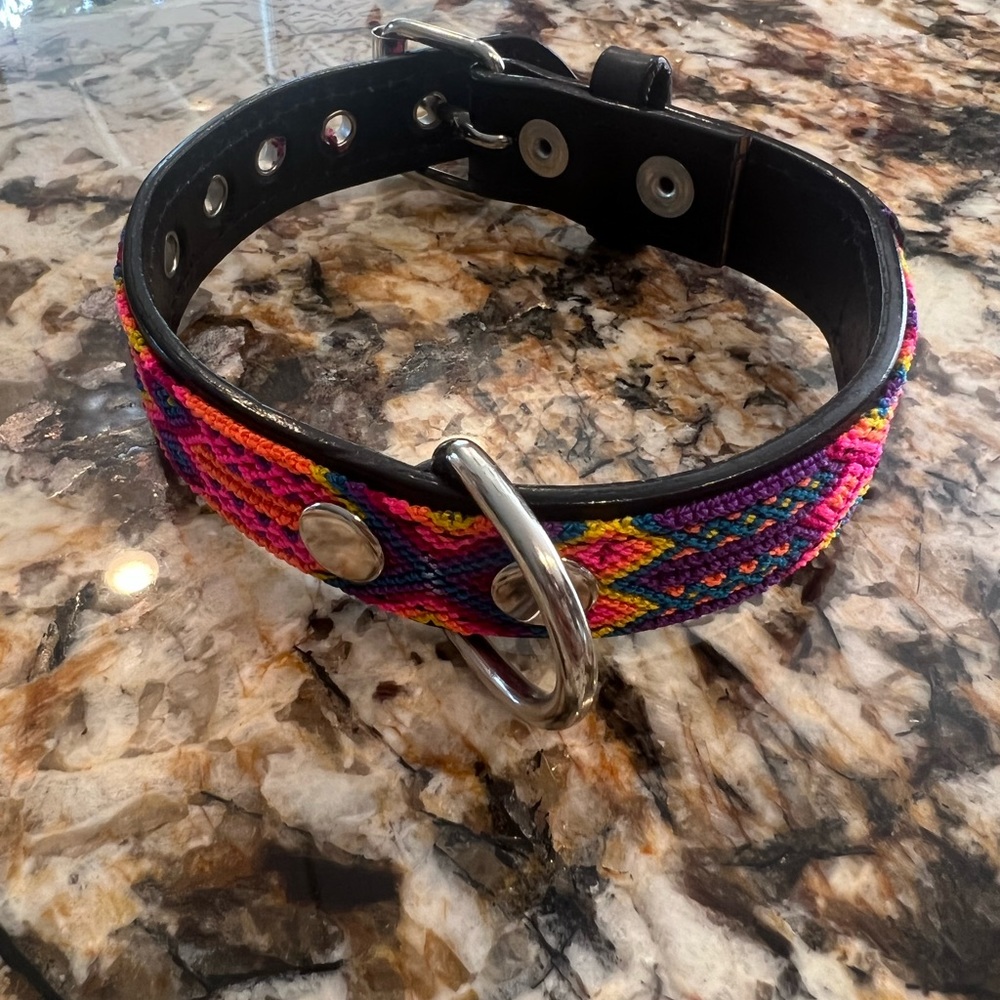Beautiful Mexican Hand embroidered Pet Collar - Picture 7 of 9